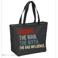 Grandpa Man Myth The Bad Influence Humor Tote Bag thumb 2
