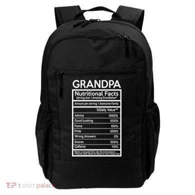 Grandpa Nutritional Facts Backpack