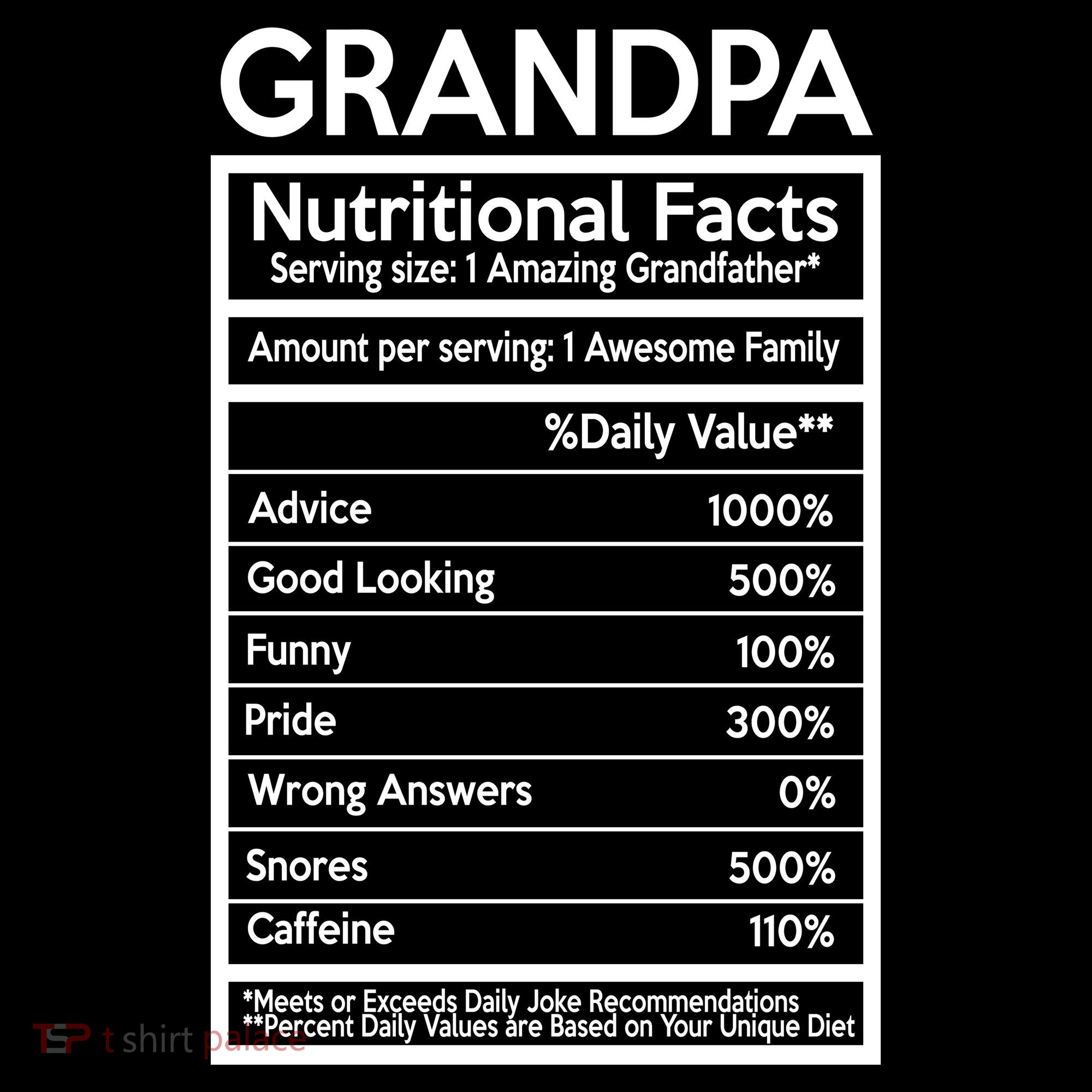 Grandpa Nutritional Facts Backpack