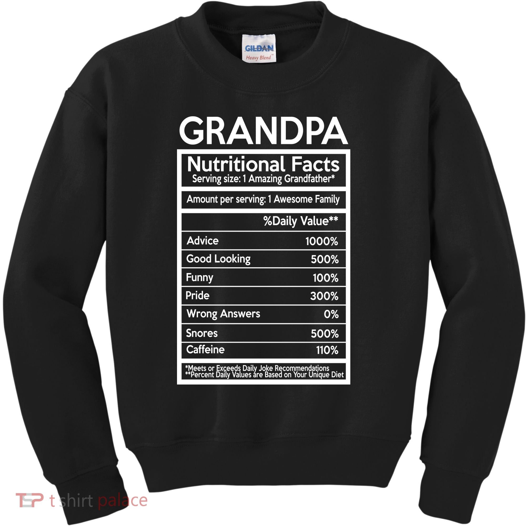 Grandpa Nutritional Facts Kids Sweatshirt