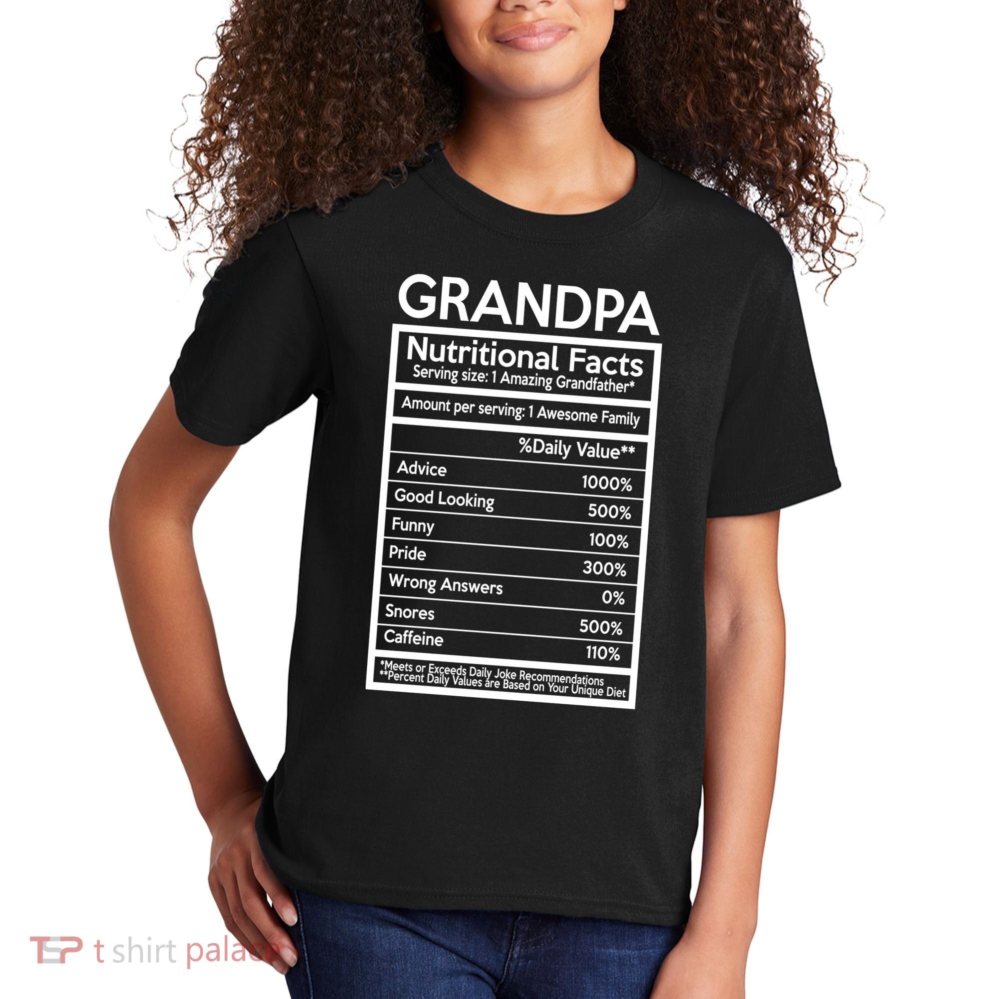 Grandpa Nutritional Facts Kids T-Shirt