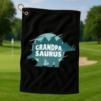 Grandpa Saurus Golf Towel thumb 1