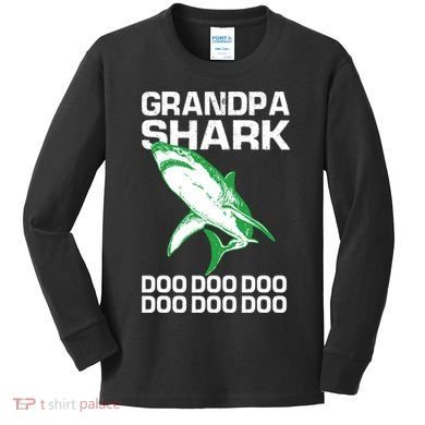 Grandpa Shark Doo Kids Long Sleeve Shirt