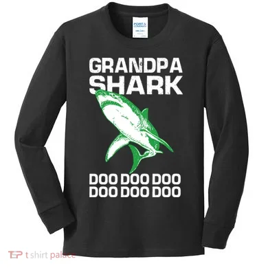 Grandpa Shark Doo Kids Long Sleeve Shirt