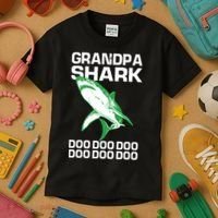 Grandpa Shark Doo Kids T-Shirt thumb 3