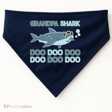 Grandpa Shark Doo Doo Doo USA-Made Doggie Bandana