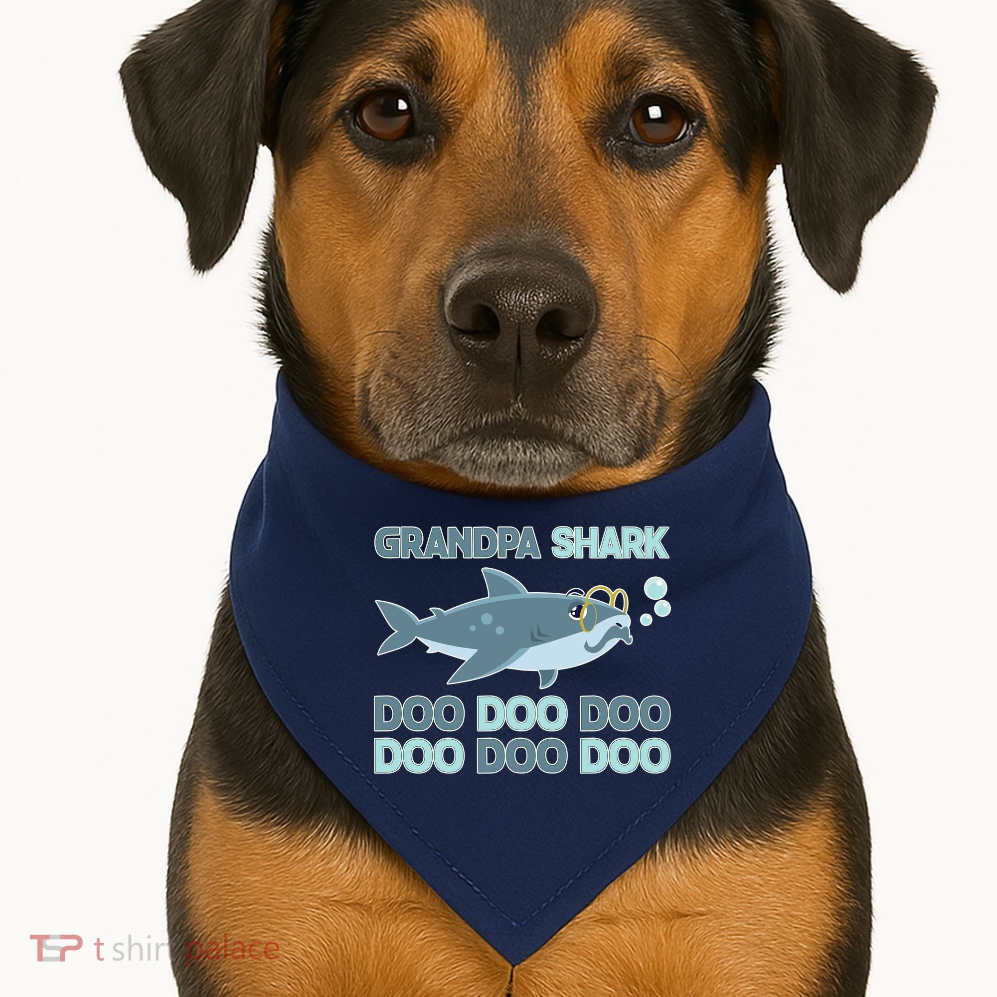 Grandpa Shark Doo Doo Doo USA-Made Doggie Bandana