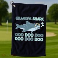 Grandpa Shark Doo Doo Doo Golf Towel thumb 1