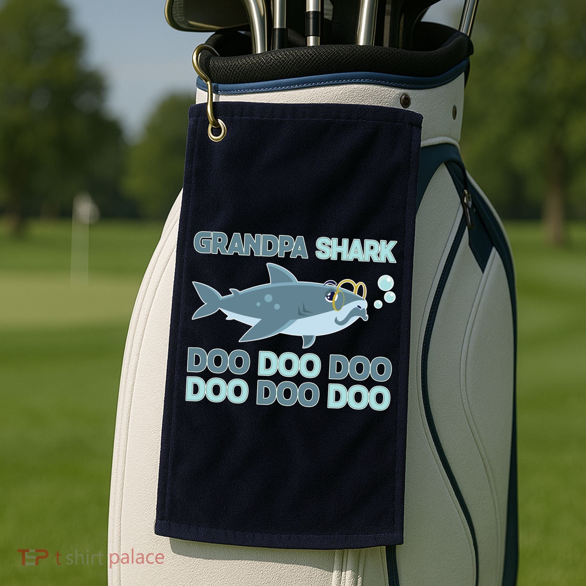 Grandpa Shark Doo Doo Doo Golf Towel