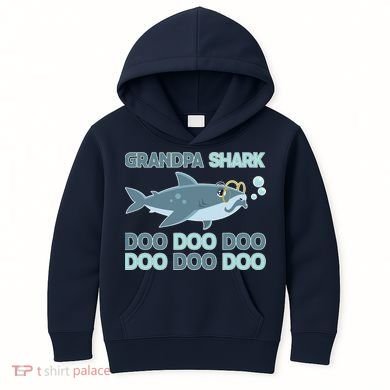 Grandpa Shark Doo Doo Doo Kids Hoodie