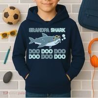 Grandpa Shark Doo Doo Doo Kids Hoodie thumb 2