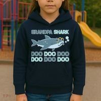 Grandpa Shark Doo Doo Doo Kids Hoodie thumb 3