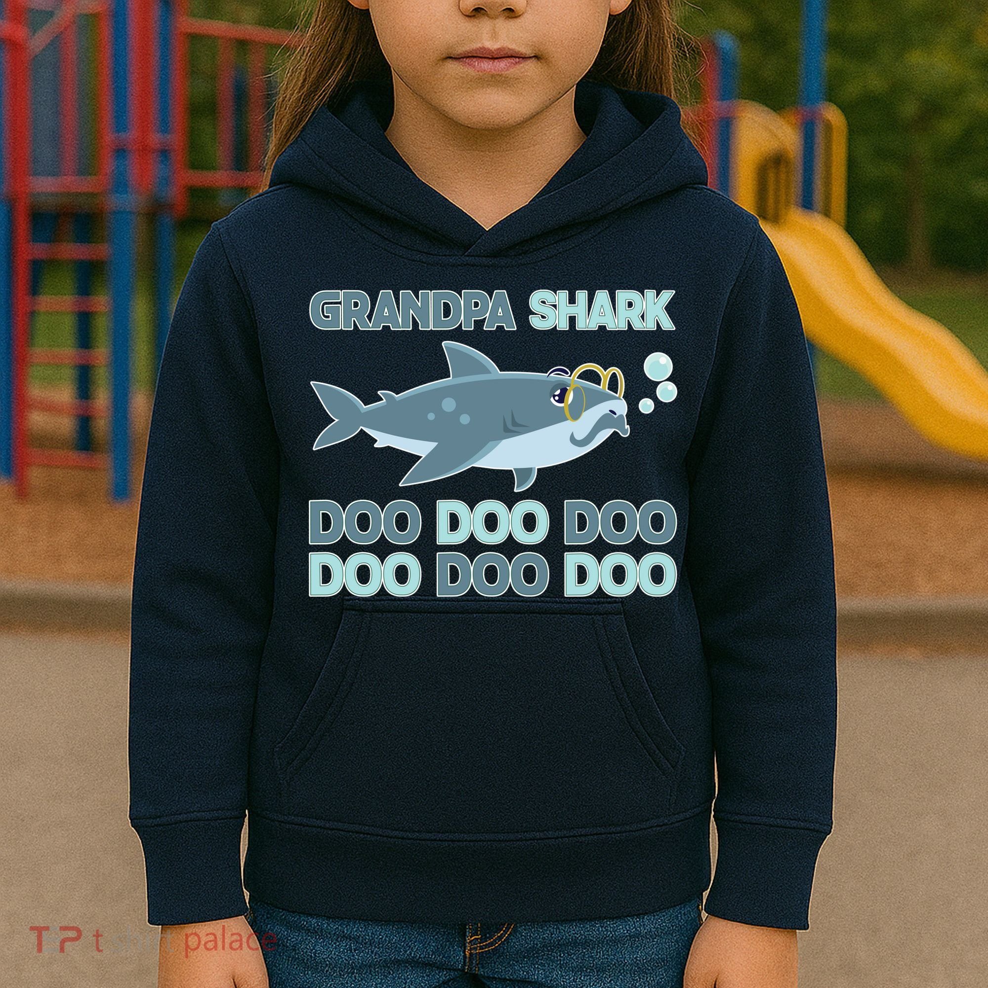 Grandpa Shark Doo Doo Doo Kids Hoodie
