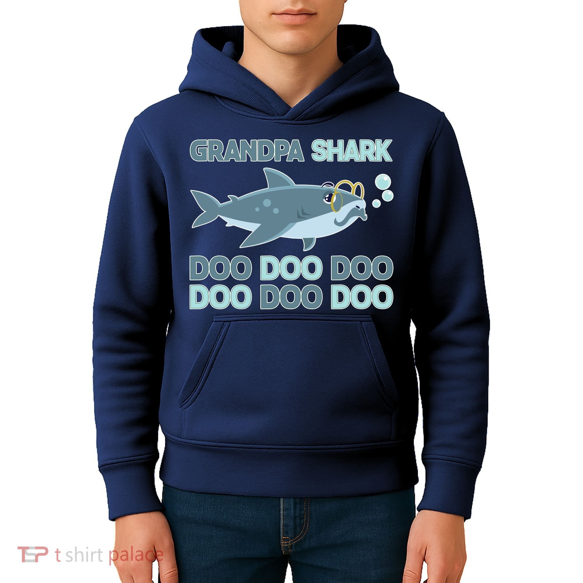 Grandpa Shark Doo Doo Doo Kids Hoodie
