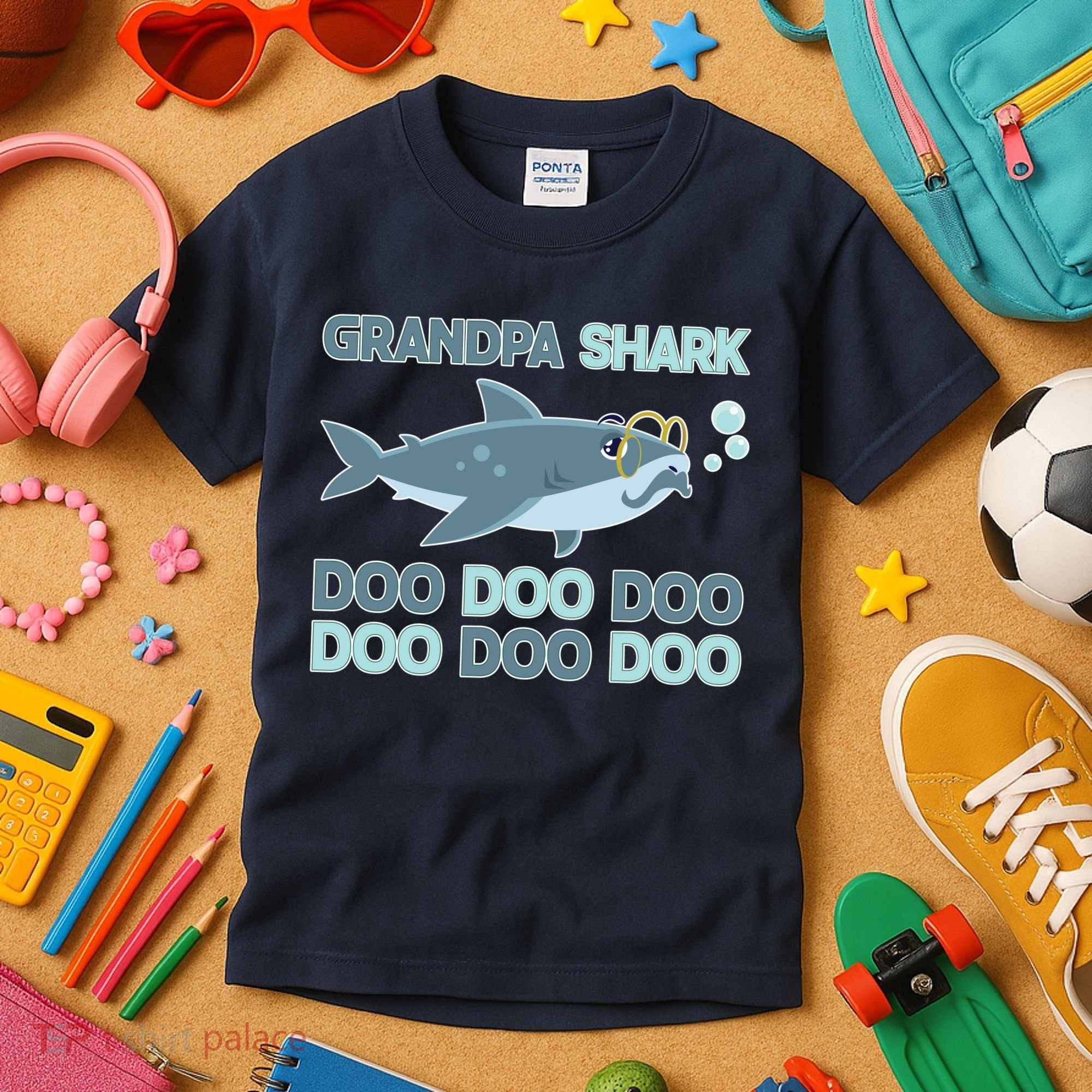 Grandpa Shark Doo Doo Doo Kids T-Shirt