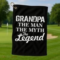 Grandpa The Man Myth Legend Golf Towel thumb 1
