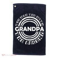 Grandpa The Man Myth The Legend Funny Golf Towel thumb 0