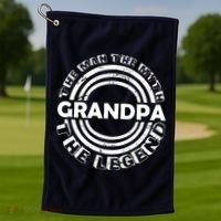 Grandpa The Man Myth The Legend Funny Golf Towel thumb 1
