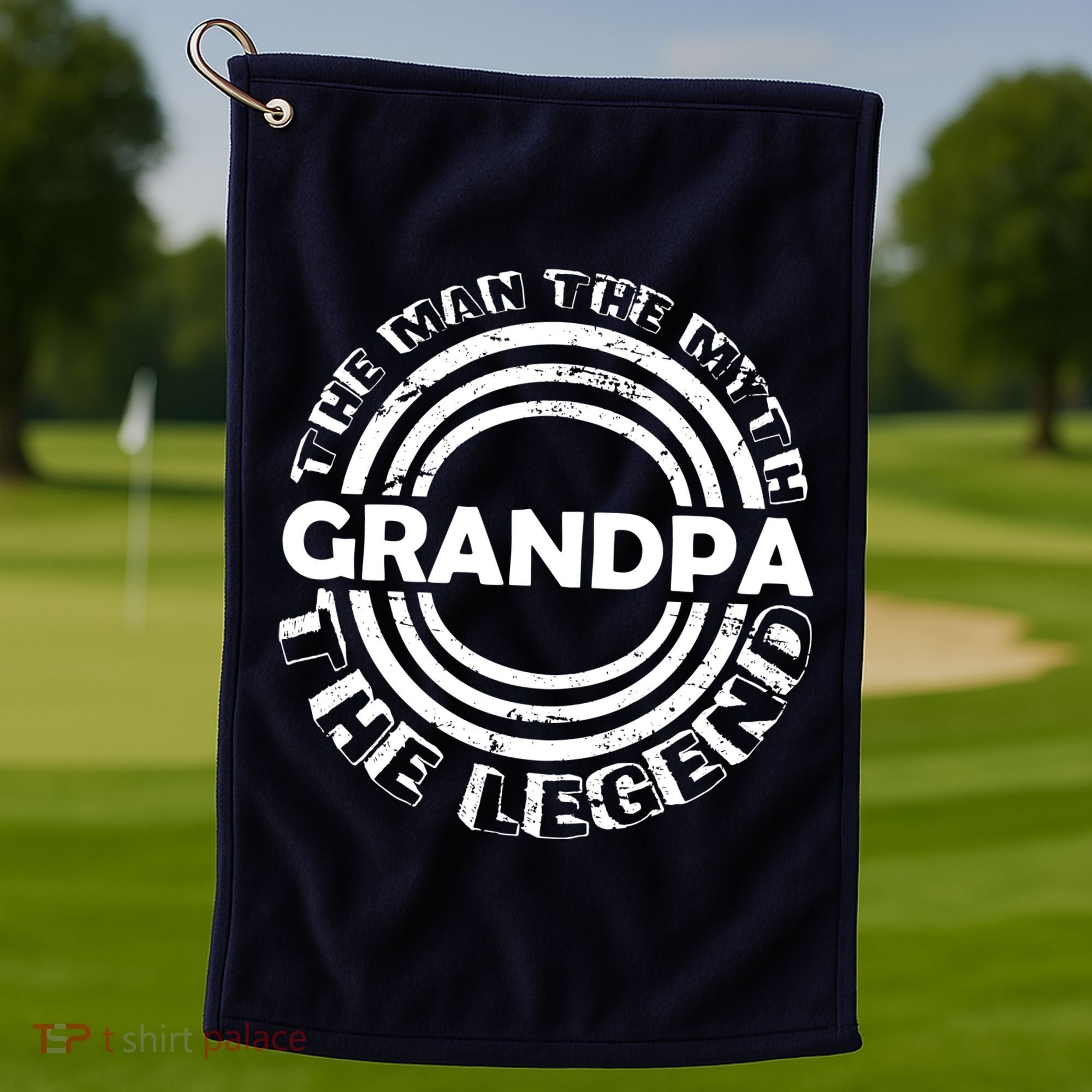 Grandpa The Man Myth The Legend Funny Golf Towel