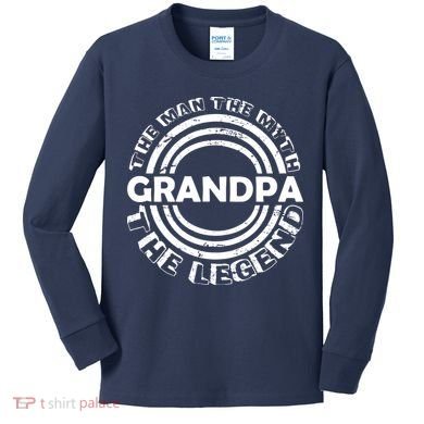 Grandpa The Man Myth The Legend Funny Kids Long Sleeve Shirt