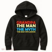 Grandpa The Man The Myth The Bad Influence Kids Hoodie thumb 0