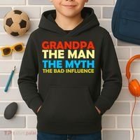 Grandpa The Man The Myth The Bad Influence Kids Hoodie thumb 2