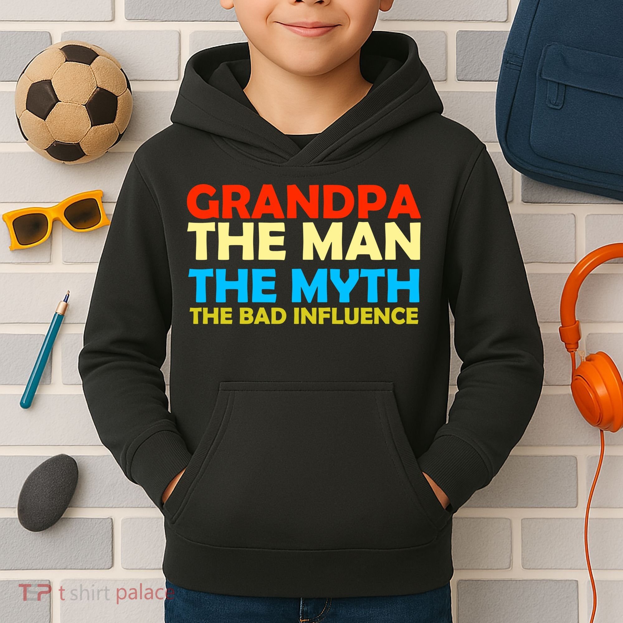Grandpa The Man The Myth The Bad Influence Kids Hoodie