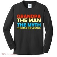 Grandpa The Man The Myth The Bad Influence Kids Long Sleeve Shirt thumb 0