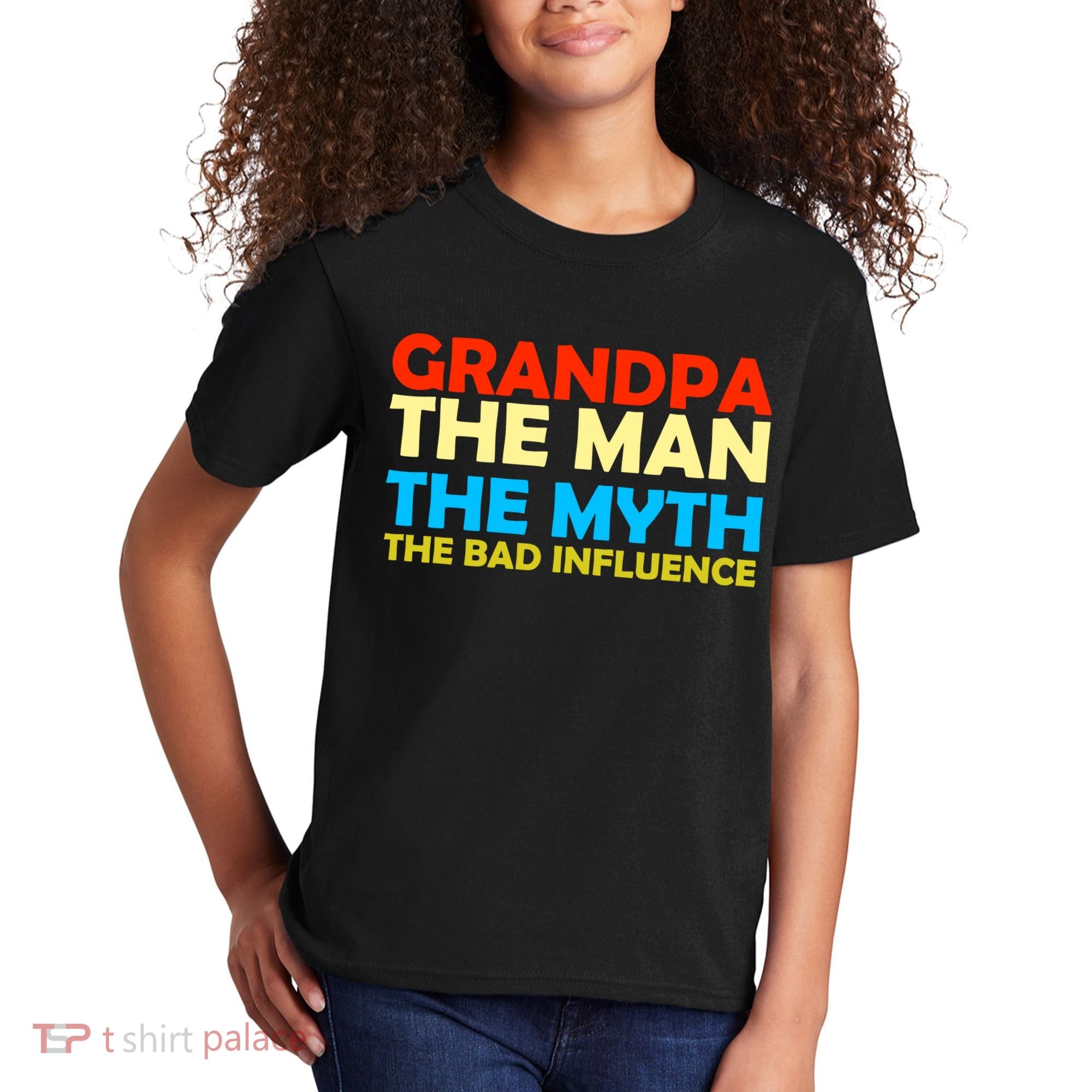 Grandpa The Man The Myth The Bad Influence Kids T-Shirt