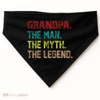 Grandpa The Man The Myth The Legend  USA-Made Doggie Bandana thumb 0