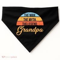 Grandpa The Man The Myth The Legend Saying USA-Made Doggie Bandana thumb 0