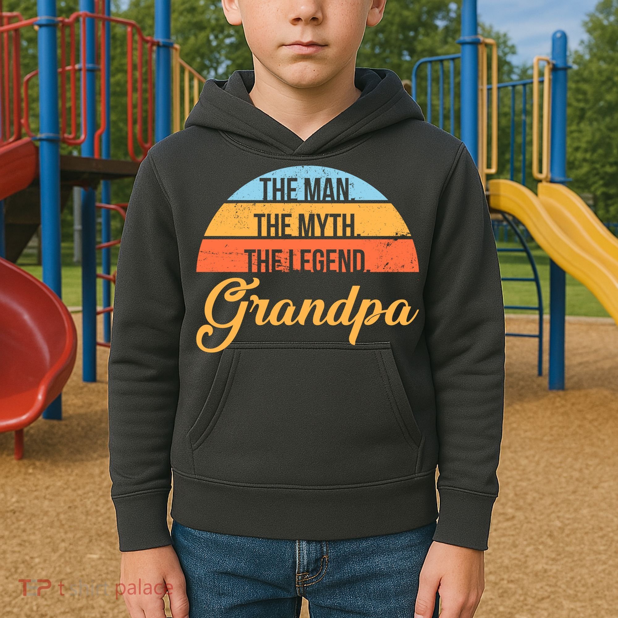 Grandpa The Man The Myth The Legend Saying Kids Hoodie