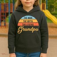 Grandpa The Man The Myth The Legend Saying Kids Hoodie thumb 3