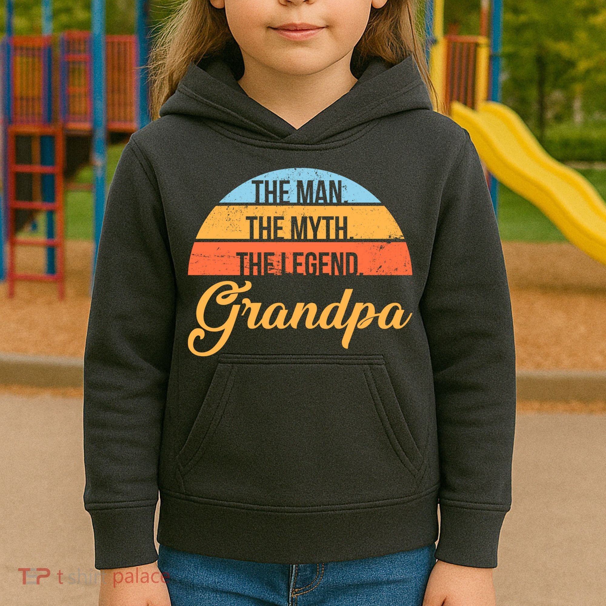 Grandpa The Man The Myth The Legend Saying Kids Hoodie