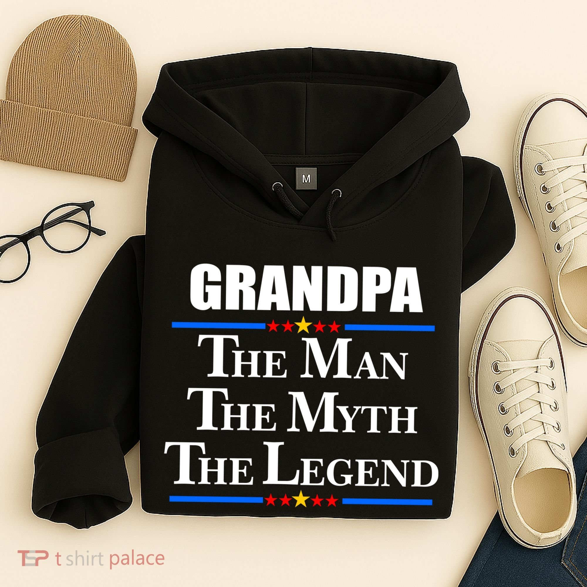 Grandpa The Man The Myth The Legend Stars Hoodie