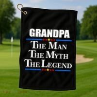Grandpa The Man The Myth The Legend Stars Golf Towel thumb 1