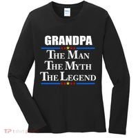 Grandpa The Man The Myth The Legend Stars Women's Long Sleeve Shirt thumb 0