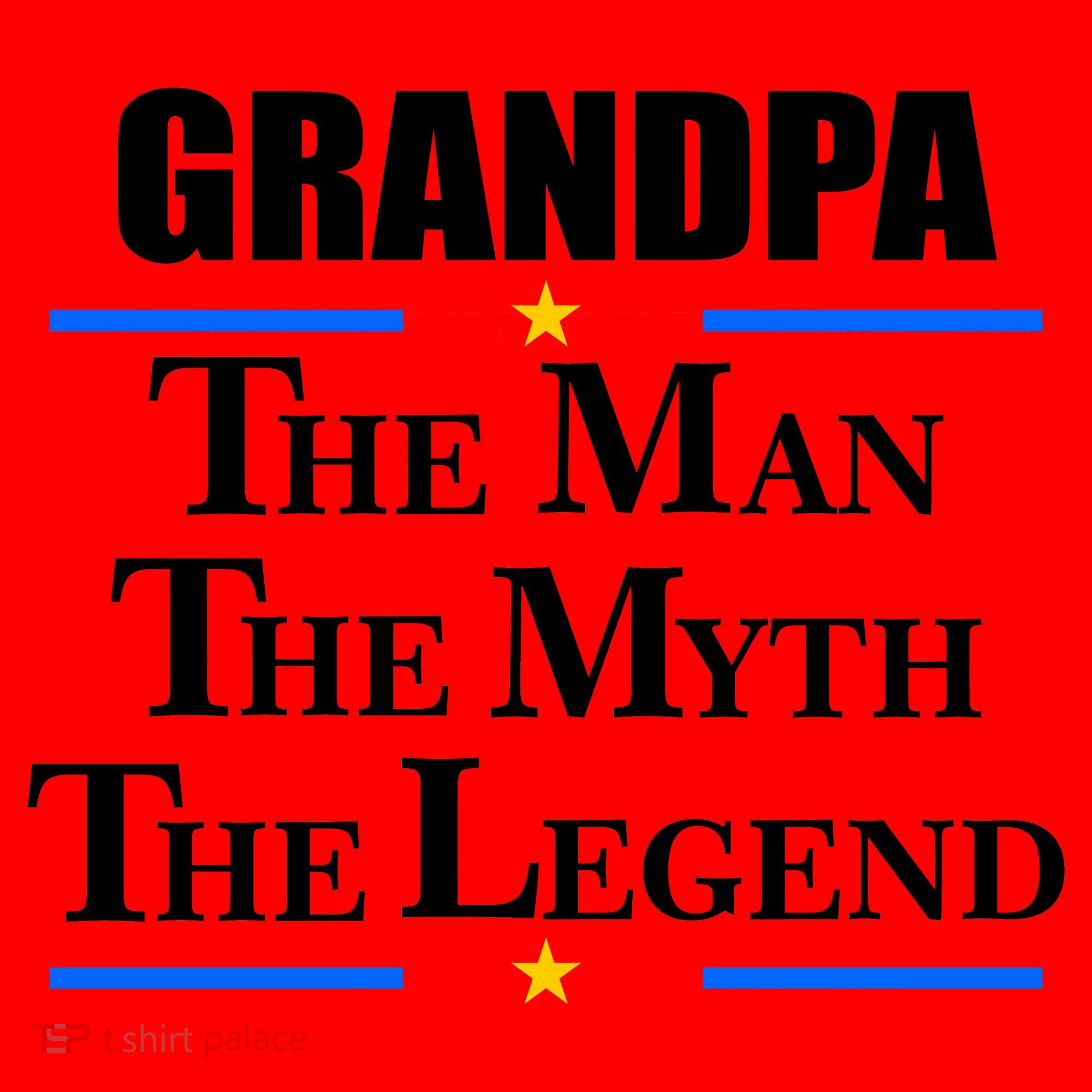 Grandpa The Man The Myth The Legend Stars Santa Hat