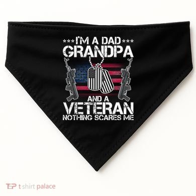 Grandpa Veteran Nothing Scares Me USA-Made Doggie Bandana