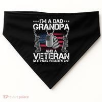 Grandpa Veteran Nothing Scares Me USA-Made Doggie Bandana thumb 0