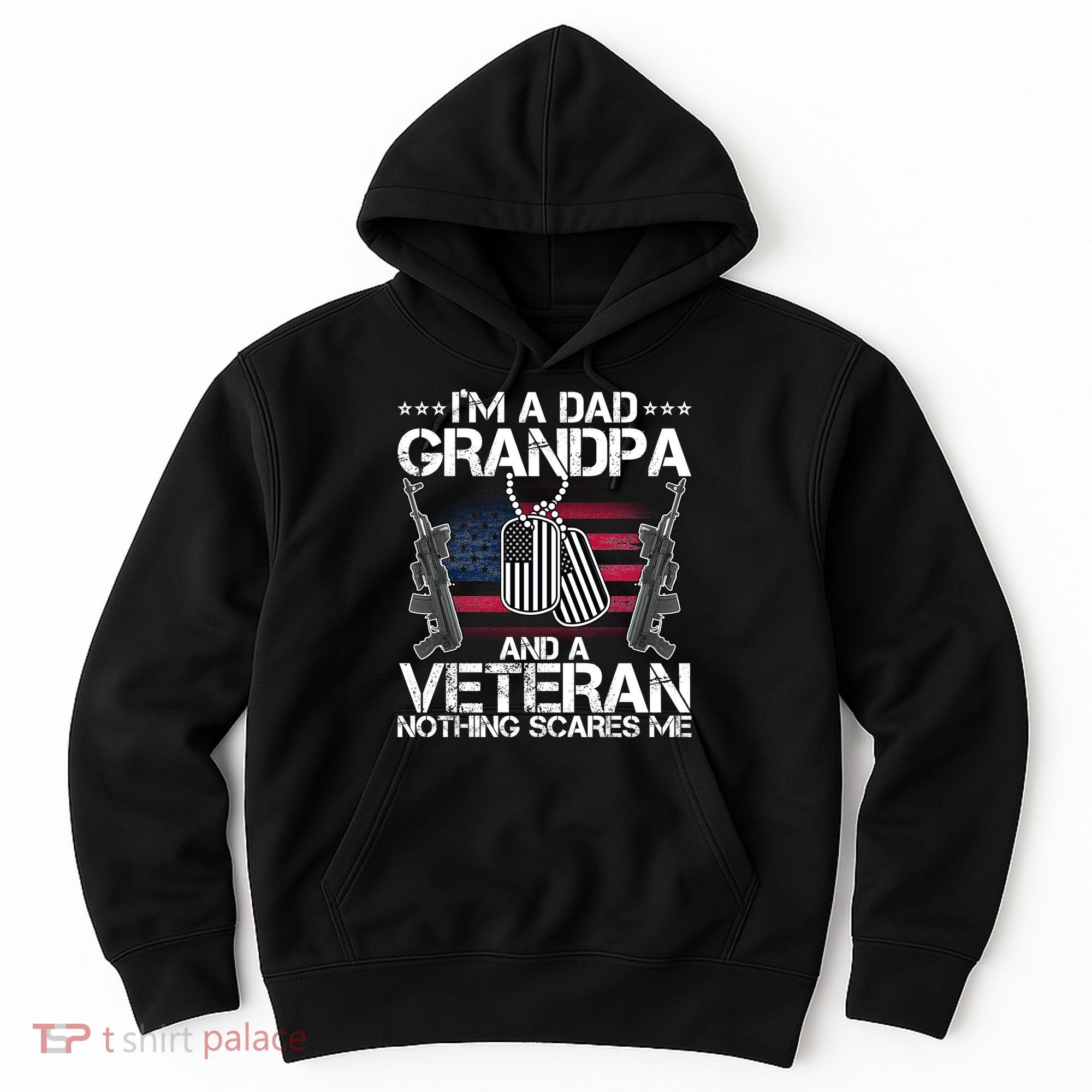Grandpa Veteran Nothing Scares Me Hoodie