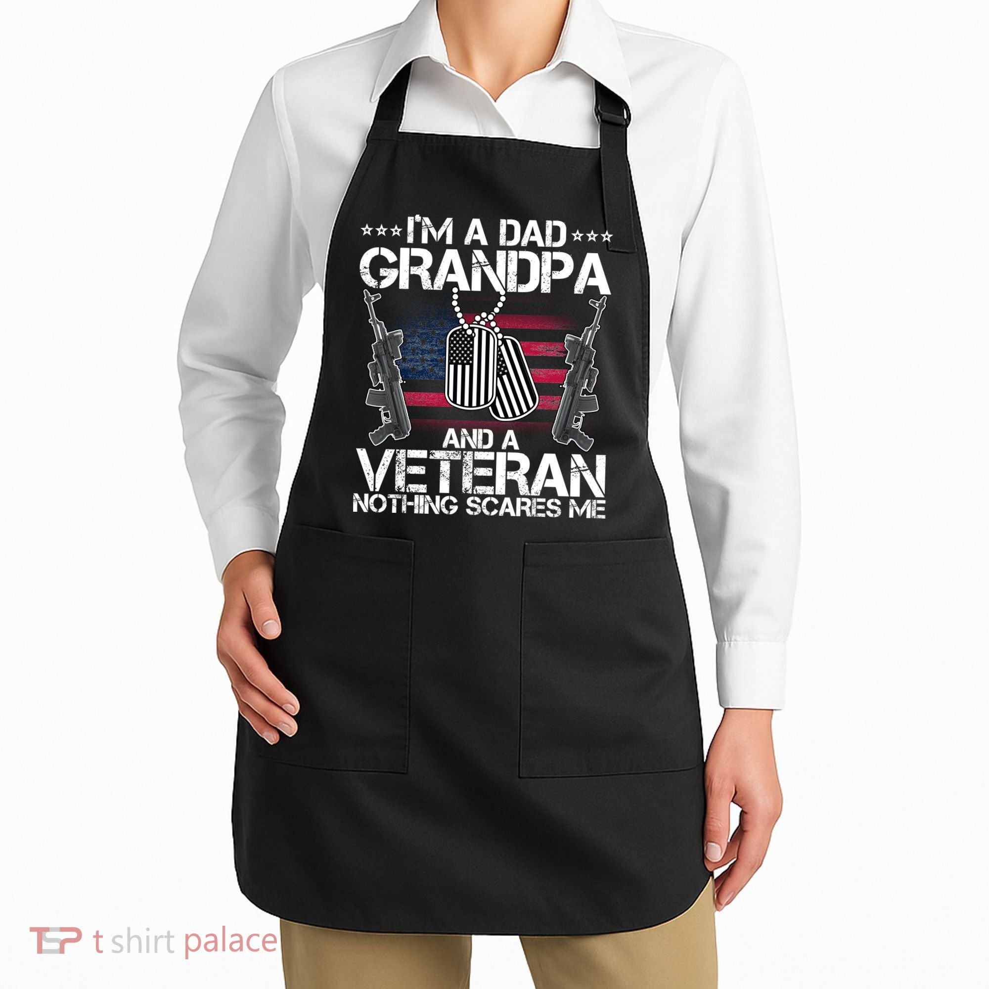 Grandpa Veteran Nothing Scares Me Apron