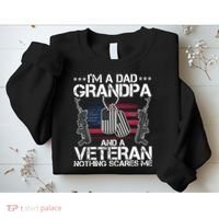 Grandpa Veteran Nothing Scares Me Sweatshirt thumb 2