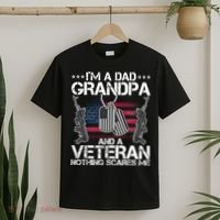 Grandpa Veteran Nothing Scares Me T-Shirt thumb 2
