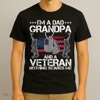 Grandpa Veteran Nothing Scares Me T-Shirt thumb 3