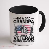 Grandpa Veteran Nothing Scares Me Coffee Mug thumb 1