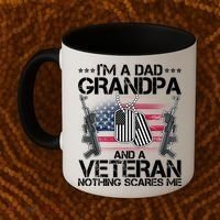 Grandpa Veteran Nothing Scares Me Coffee Mug thumb 2