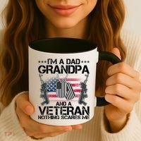 Grandpa Veteran Nothing Scares Me Coffee Mug thumb 3