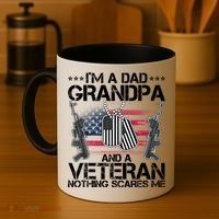 Grandpa Veteran Nothing Scares Me Coffee Mug thumb 4