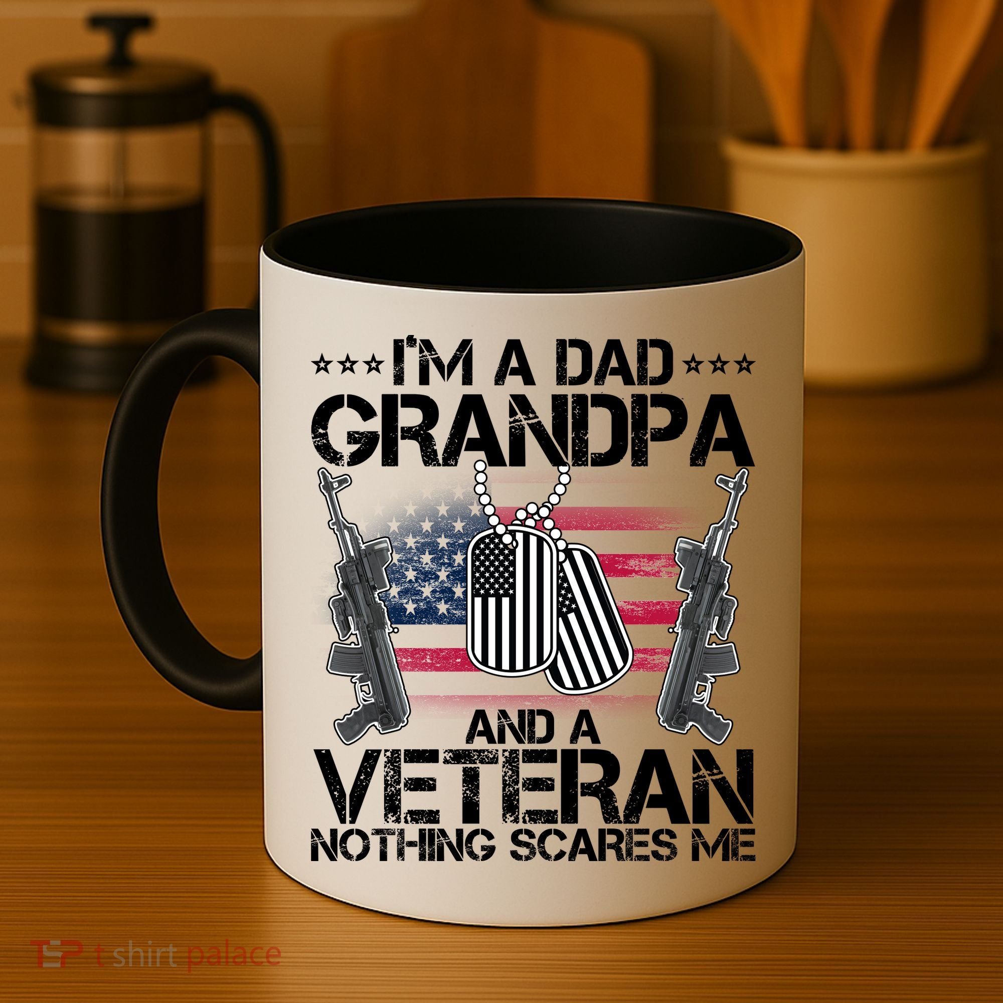 Grandpa Veteran Nothing Scares Me Coffee Mug